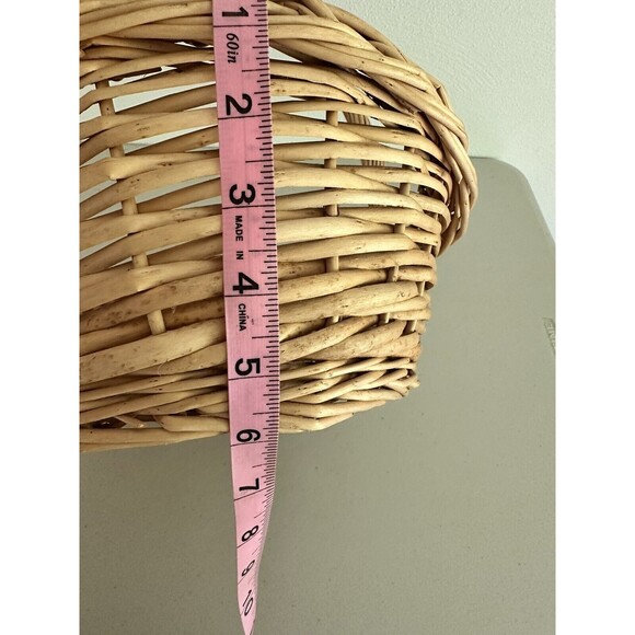 Vintage Wicker Basket With Handle 14 x 12 Inches Bread Fruit Basket - Picture 8 of 8